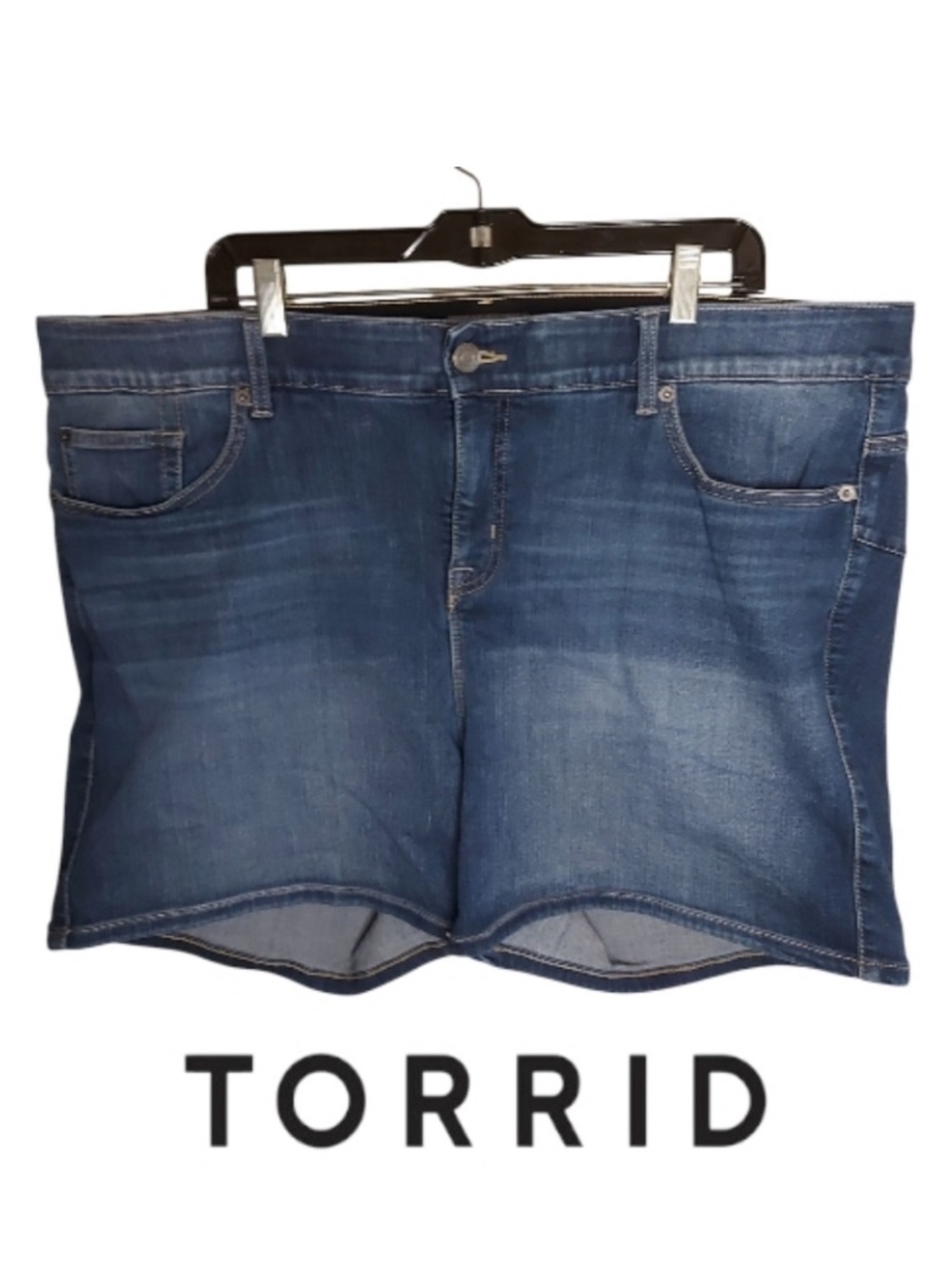 torrid Blue Stretch Denim Mid-Rise Jean Shorts